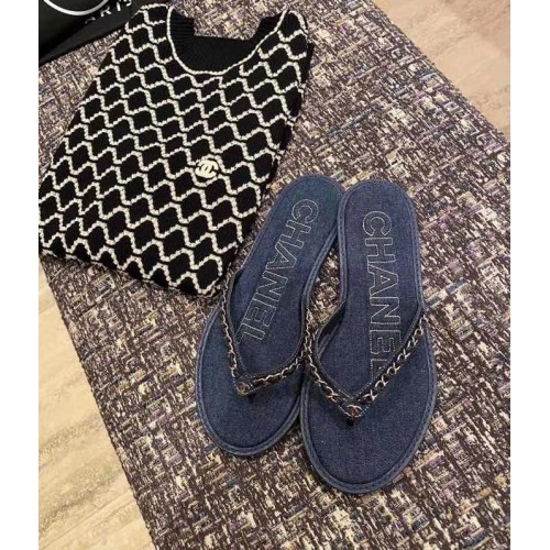 Chanel Summer Jeans Slippers Sandals CN-SS2576900